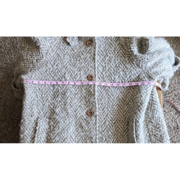 100% wool vintage full length coat with buttons and lined women's size 12 - Picture 8 of 9